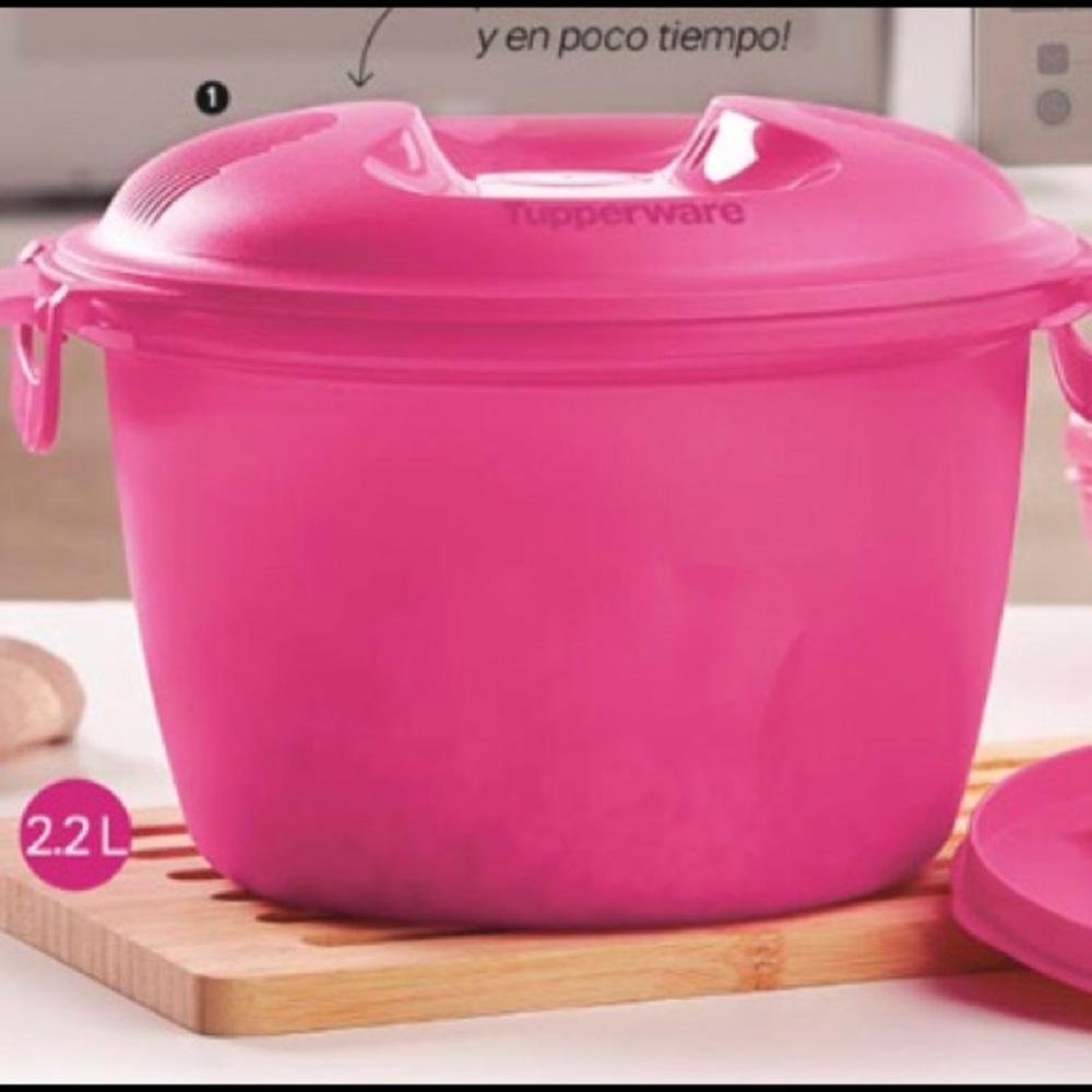 Tupperware Microwave Rice Cooker Pink Large
